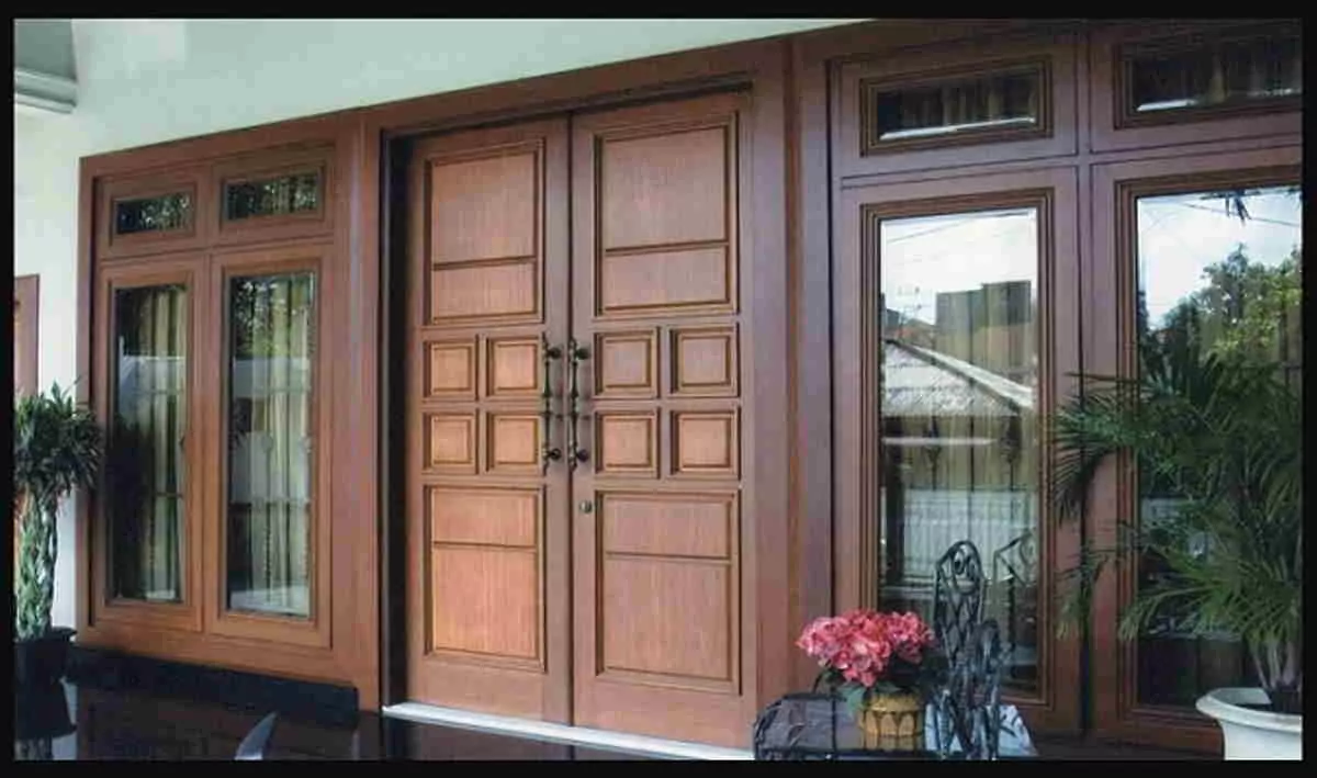 pintu minimalis kayu jati